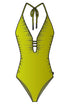 Shan Glitter Chrome plunging one-piece swimsuit